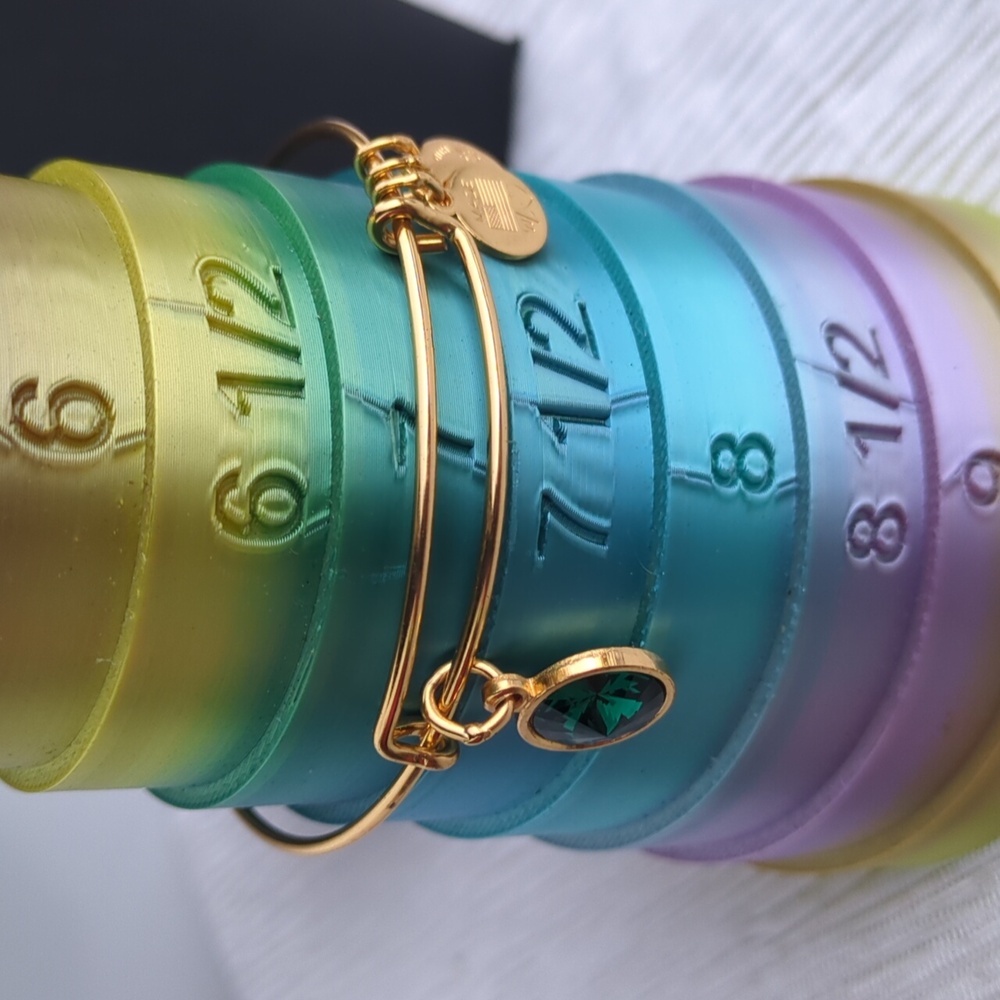 Alex and Ani Gold Bracelet Emerald Green Charm - Picture 5 of 7
